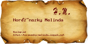 Horánszky Melinda névjegykártya